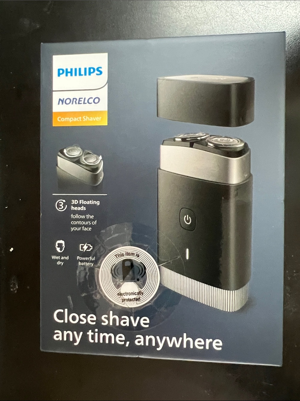 Philips Norelco Compact Shaver - Black, Silver, Blue
